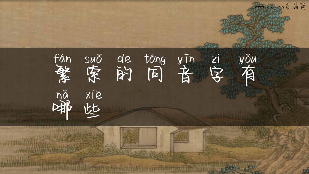 繁索的同音字有哪些