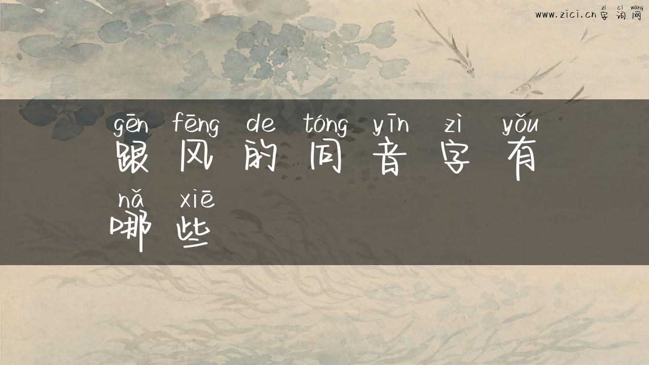 跟风的同音字有哪些