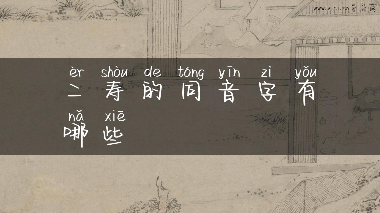 二寿的同音字有哪些