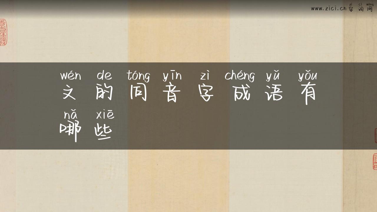 文的同音字成语有哪些