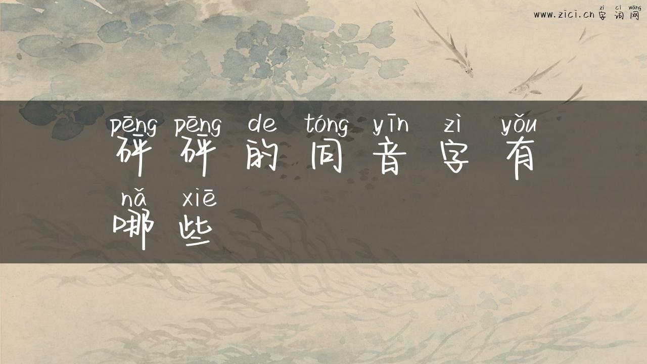 砰砰的同音字有哪些