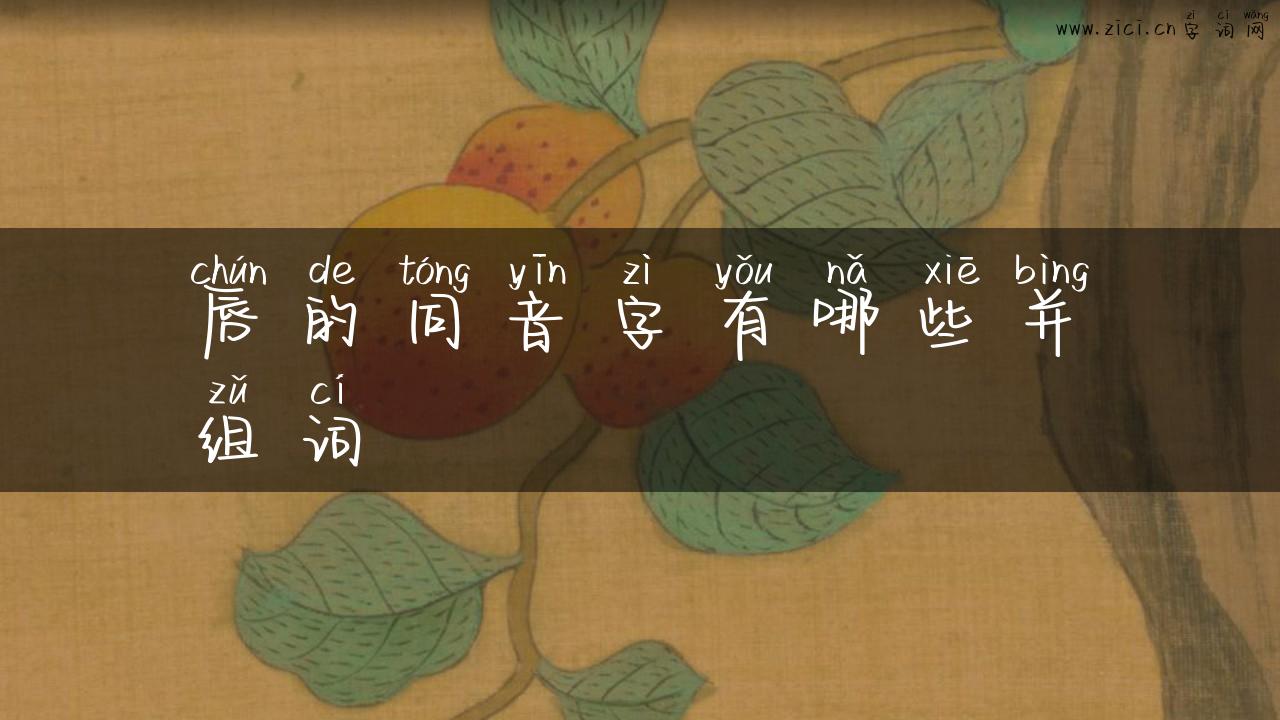 唇的同音字有哪些并组词