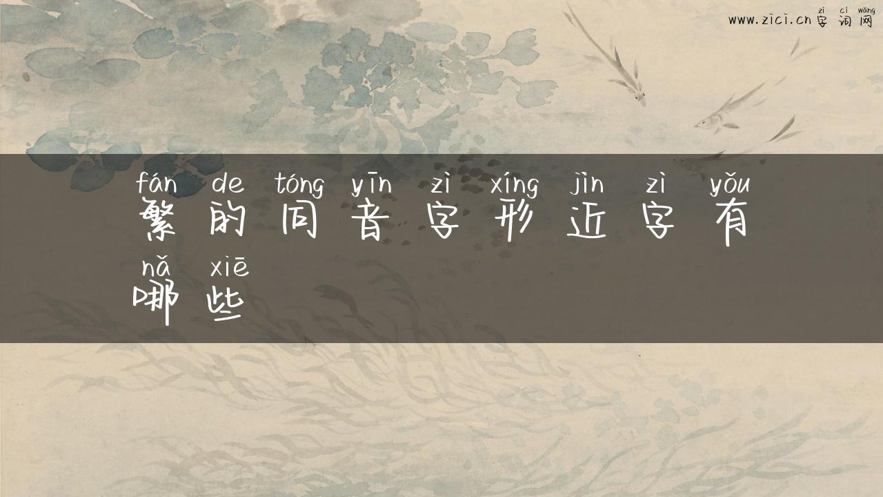 繁的同音字形近字有哪些