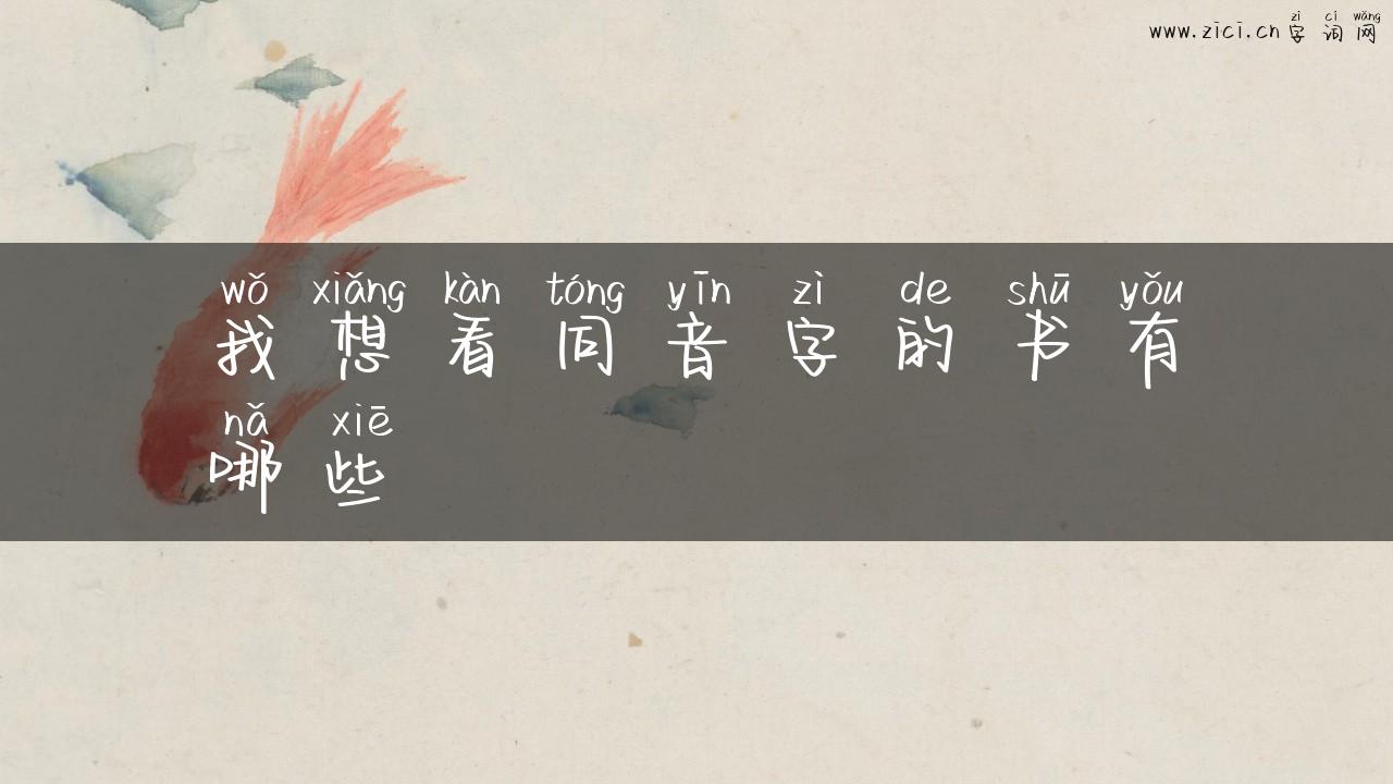 我想看同音字的书有哪些