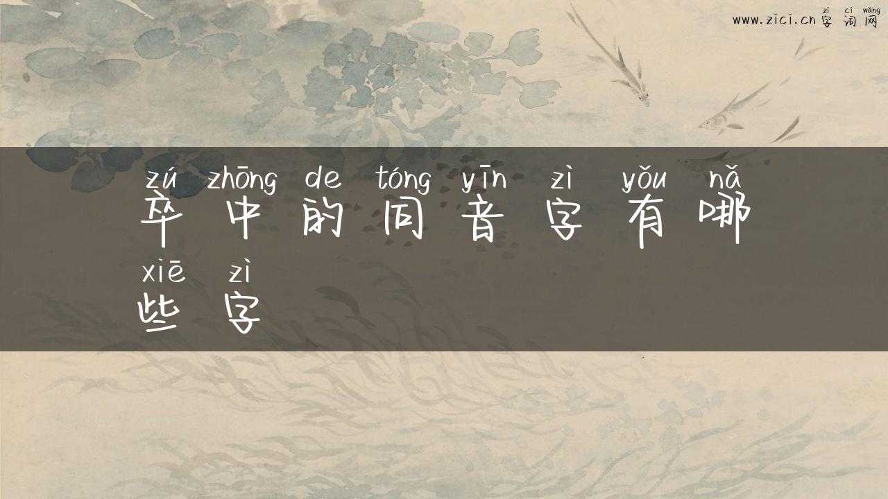 卒中的同音字有哪些字