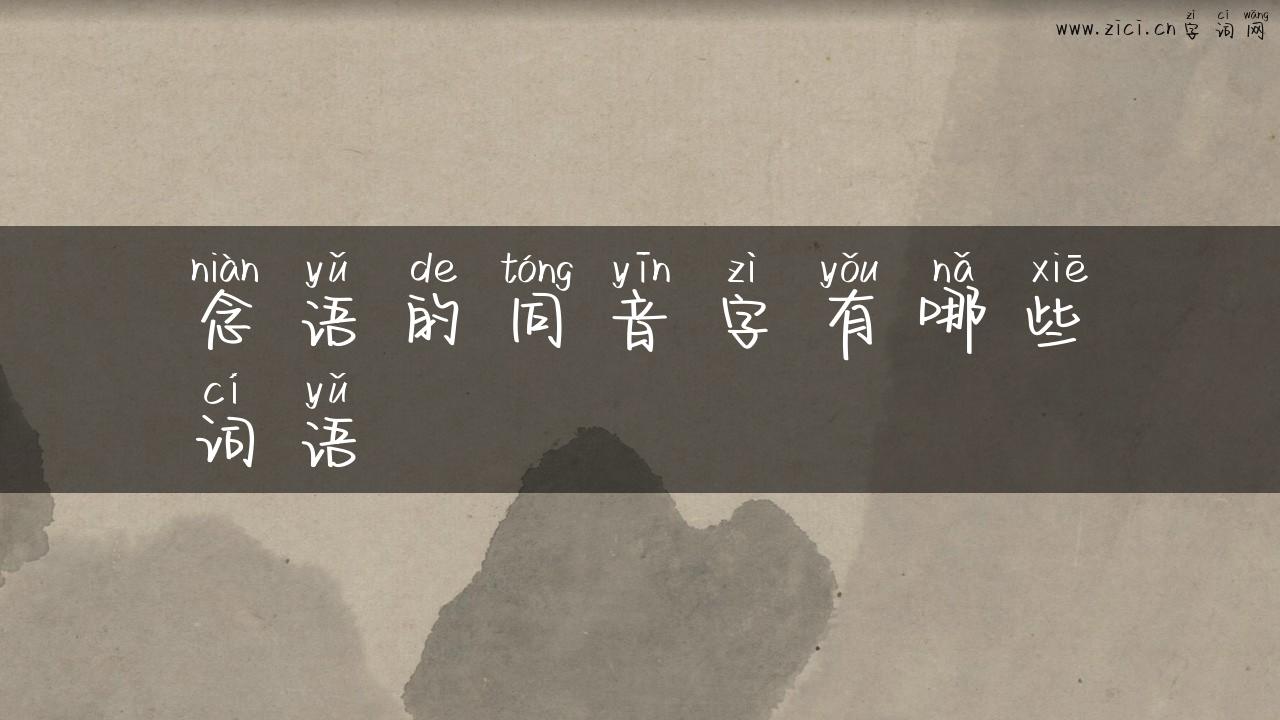 念语的同音字有哪些词语