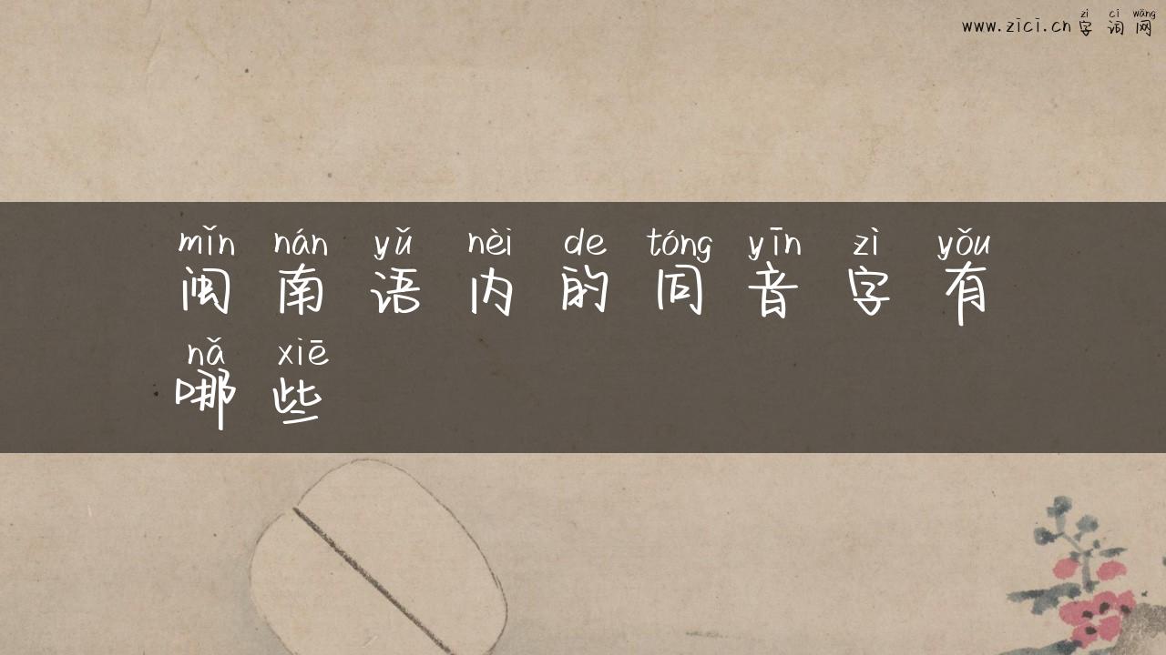 闽南语内的同音字有哪些