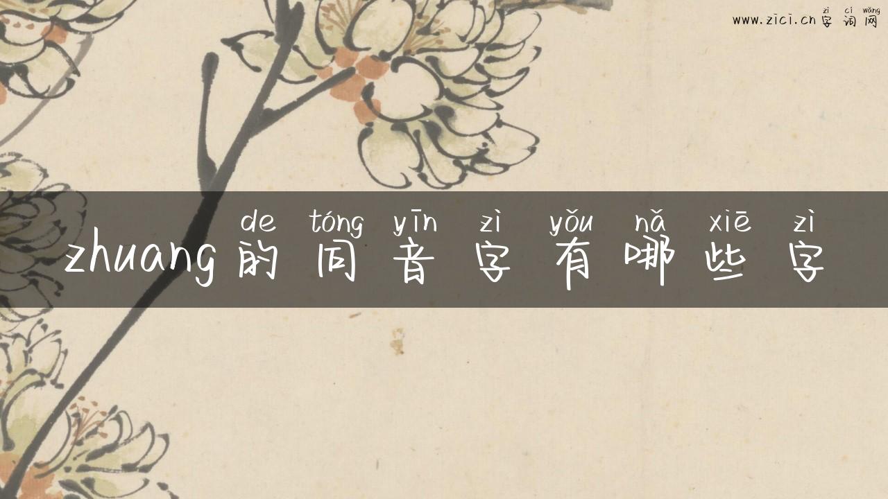 zhuang的同音字有哪些字