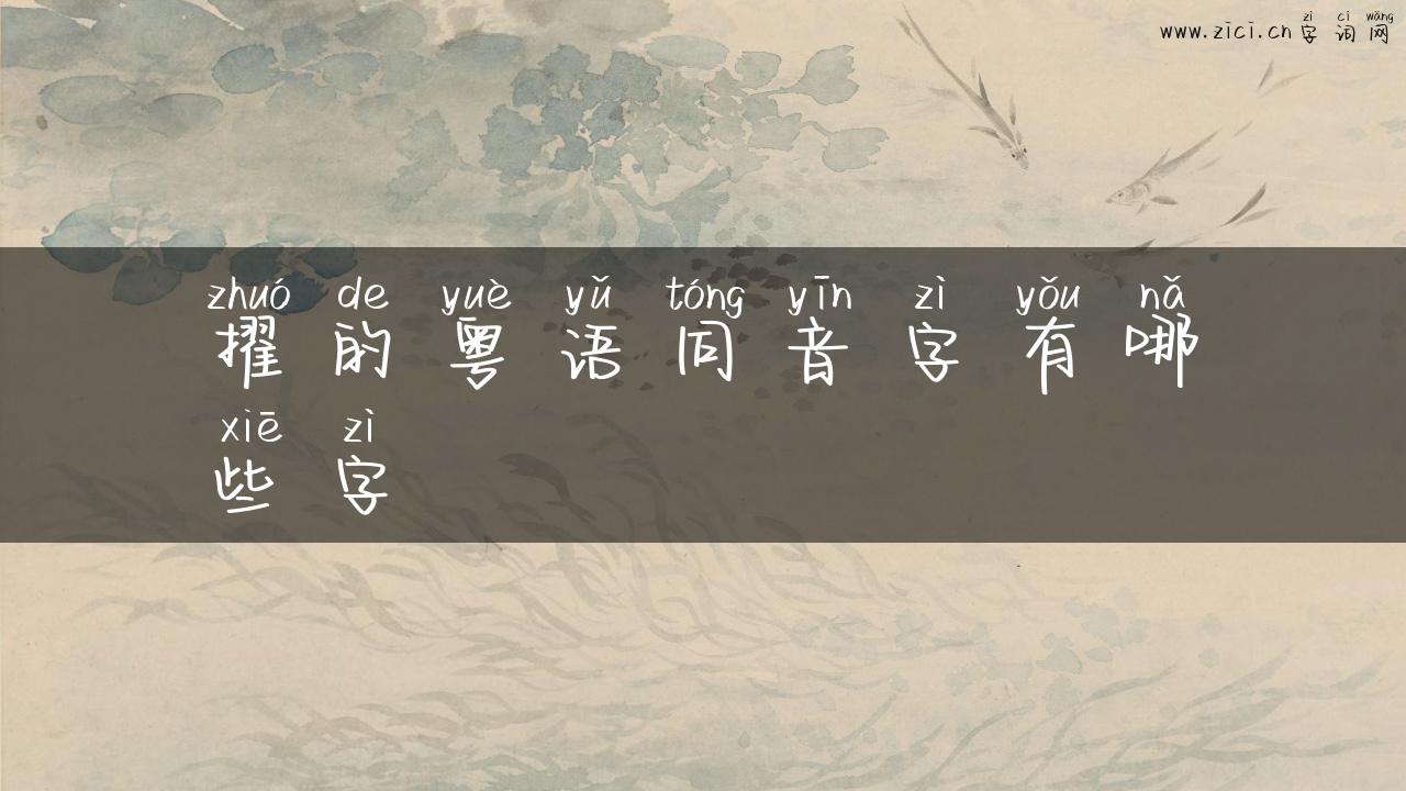 擢的粤语同音字有哪些字