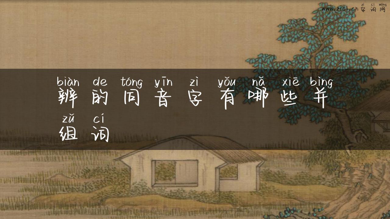 辨的同音字有哪些并组词