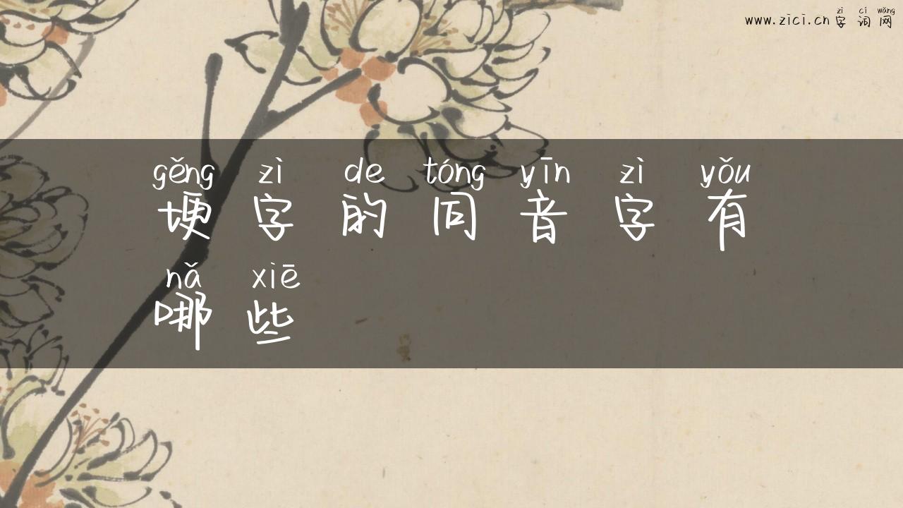 埂字的同音字有哪些