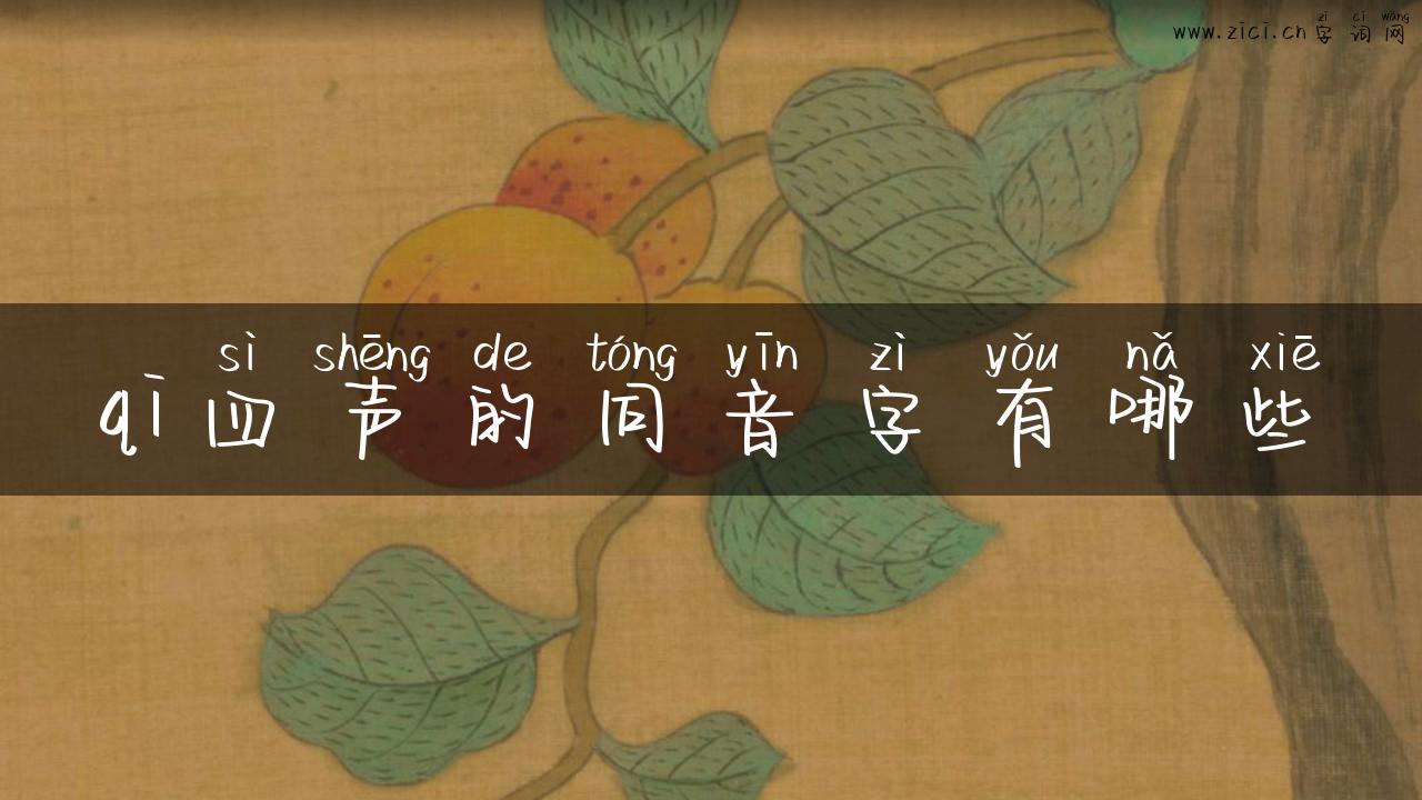 qi四声的同音字有哪些