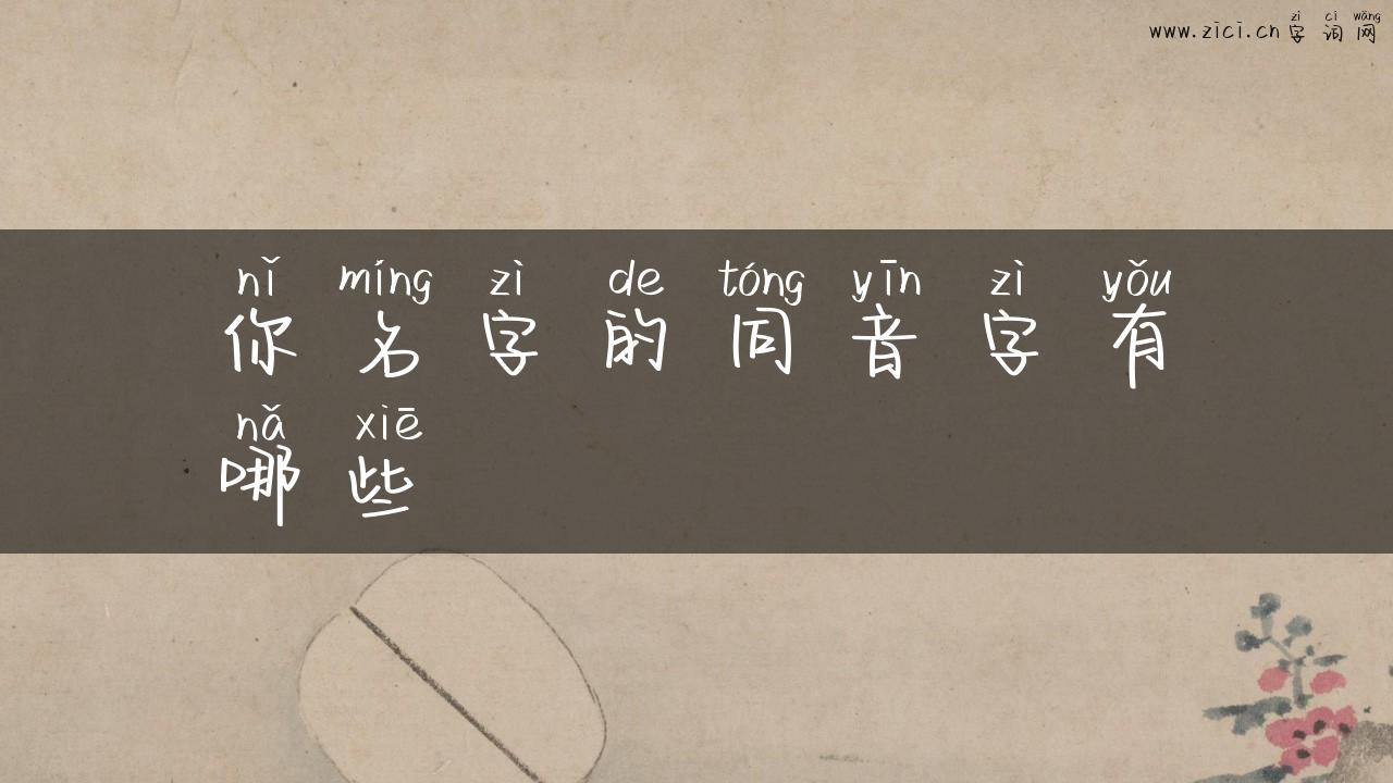 你名字的同音字有哪些