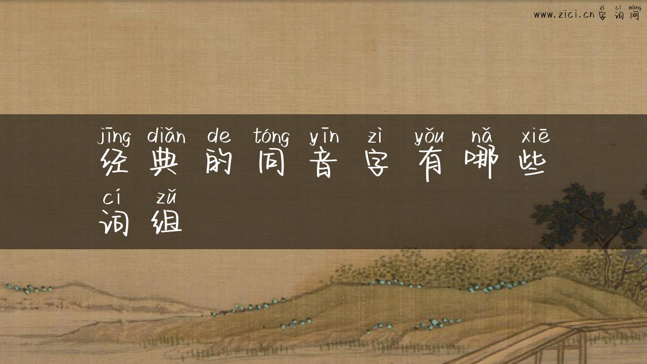 经典的同音字有哪些词组