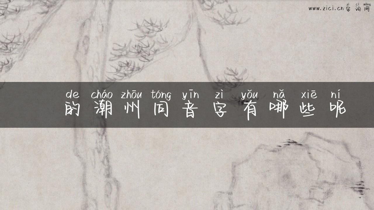 曌的潮州同音字有哪些呢