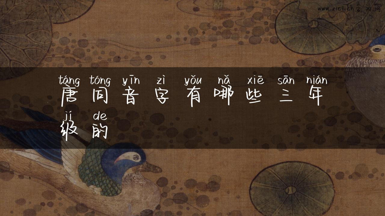 唐同音字有哪些三年级的