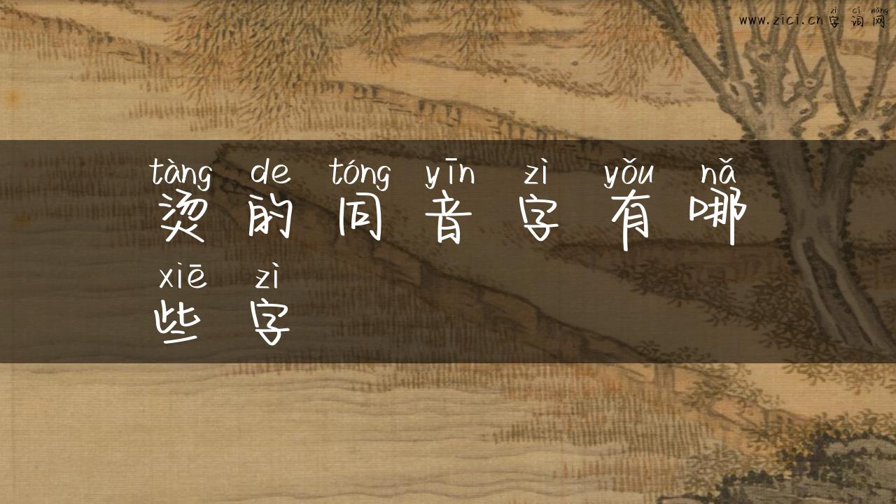 烫的同音字有哪些字