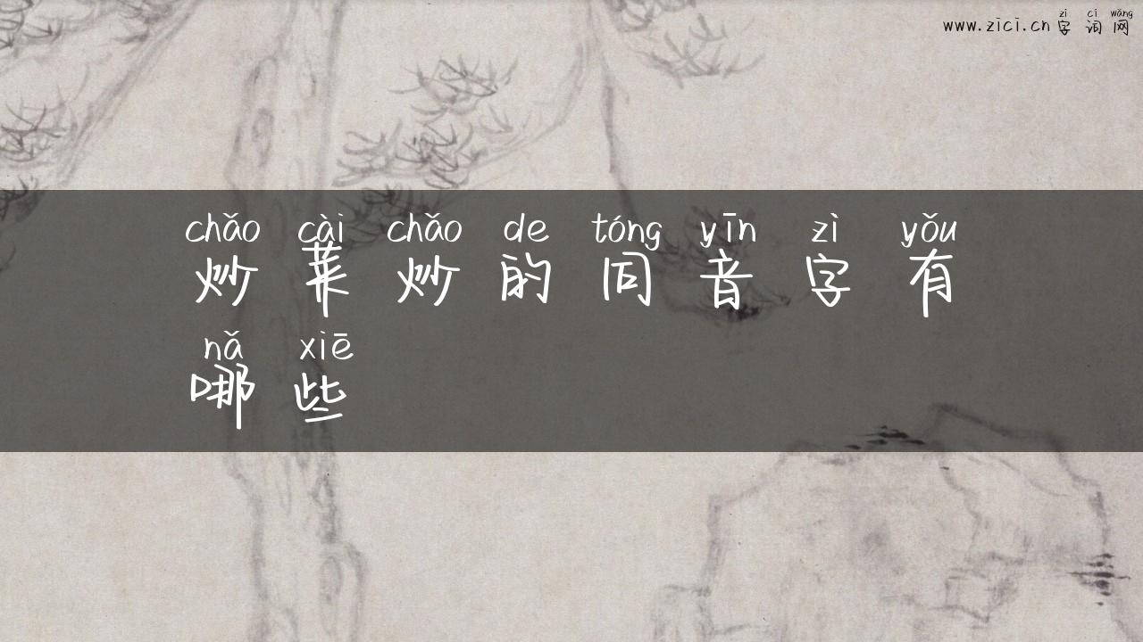 炒菜炒的同音字有哪些