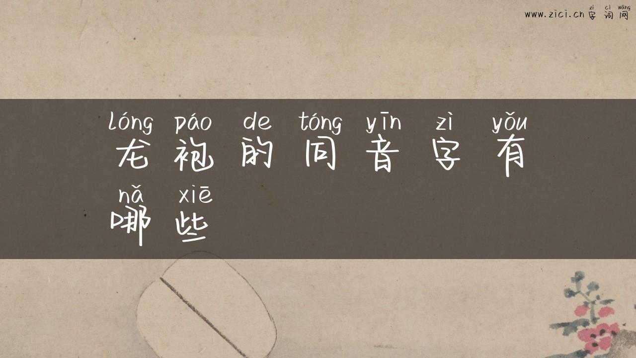 龙袍的同音字有哪些