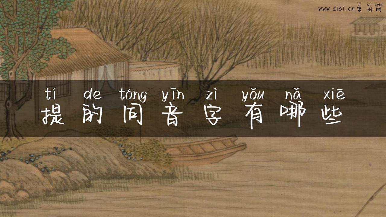 提的同音字有哪些