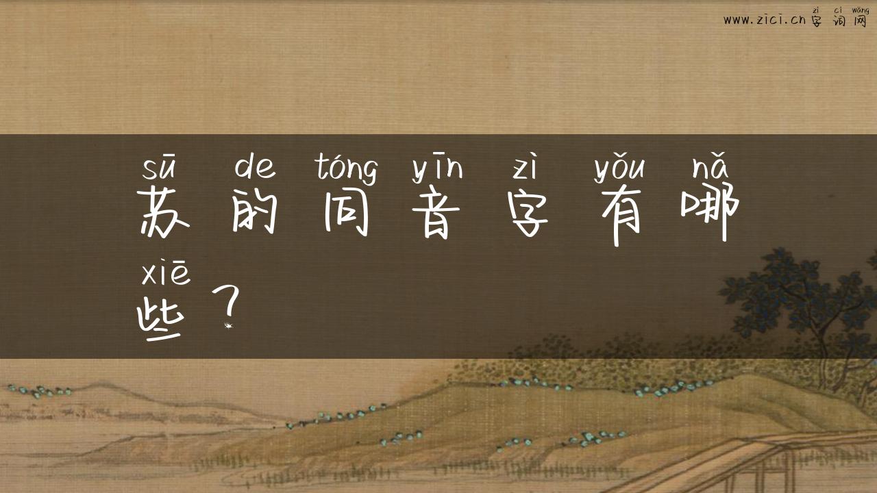 苏的同音字有哪些？