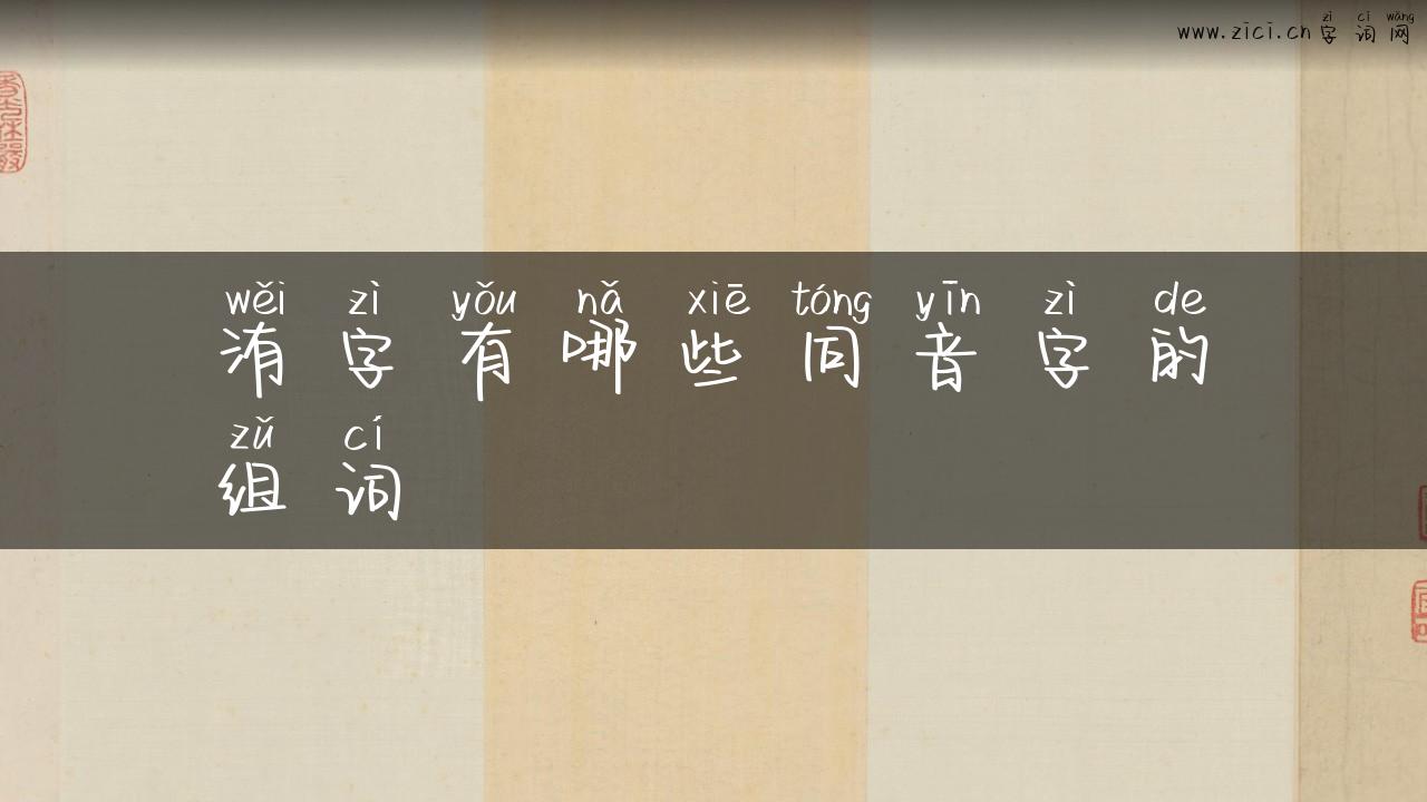 洧字有哪些同音字的组词