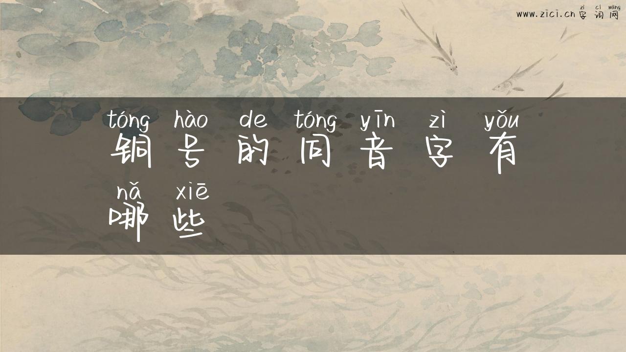 铜号的同音字有哪些