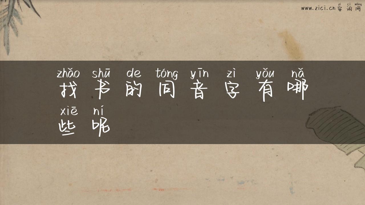 找书的同音字有哪些呢