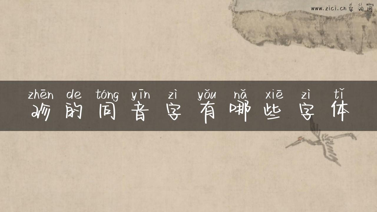珍的同音字有哪些字体
