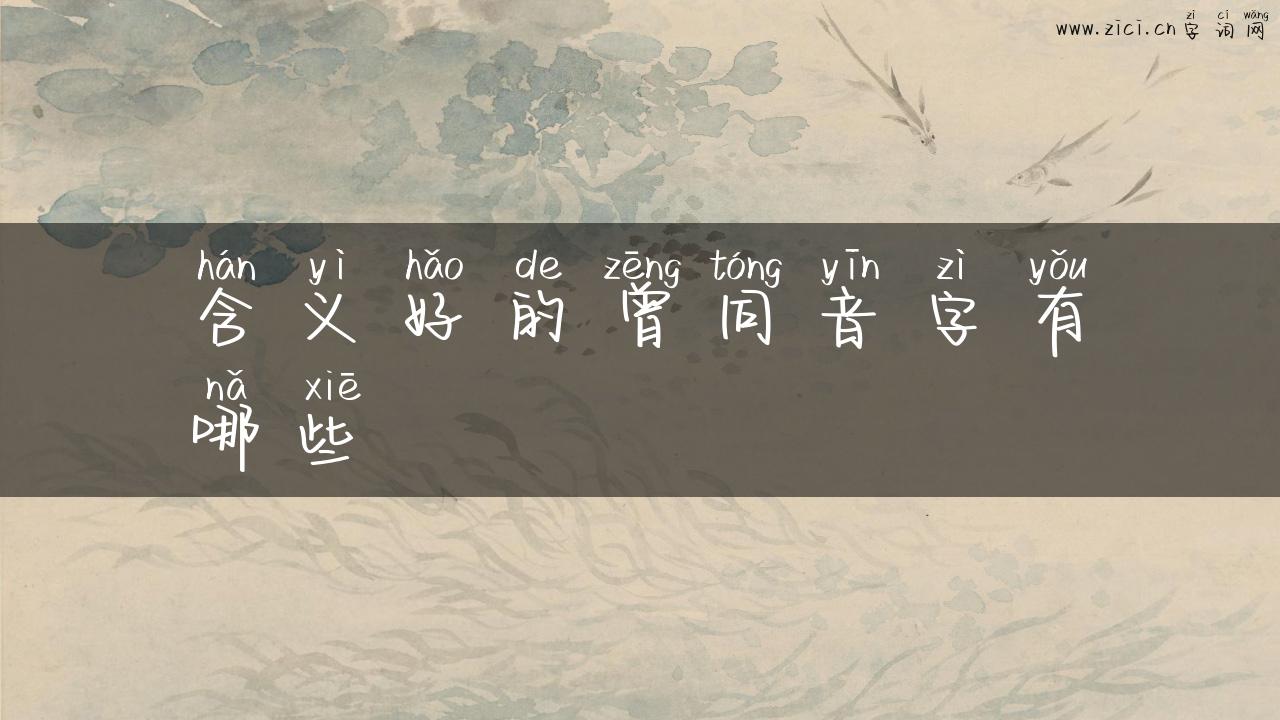 含义好的曾同音字有哪些