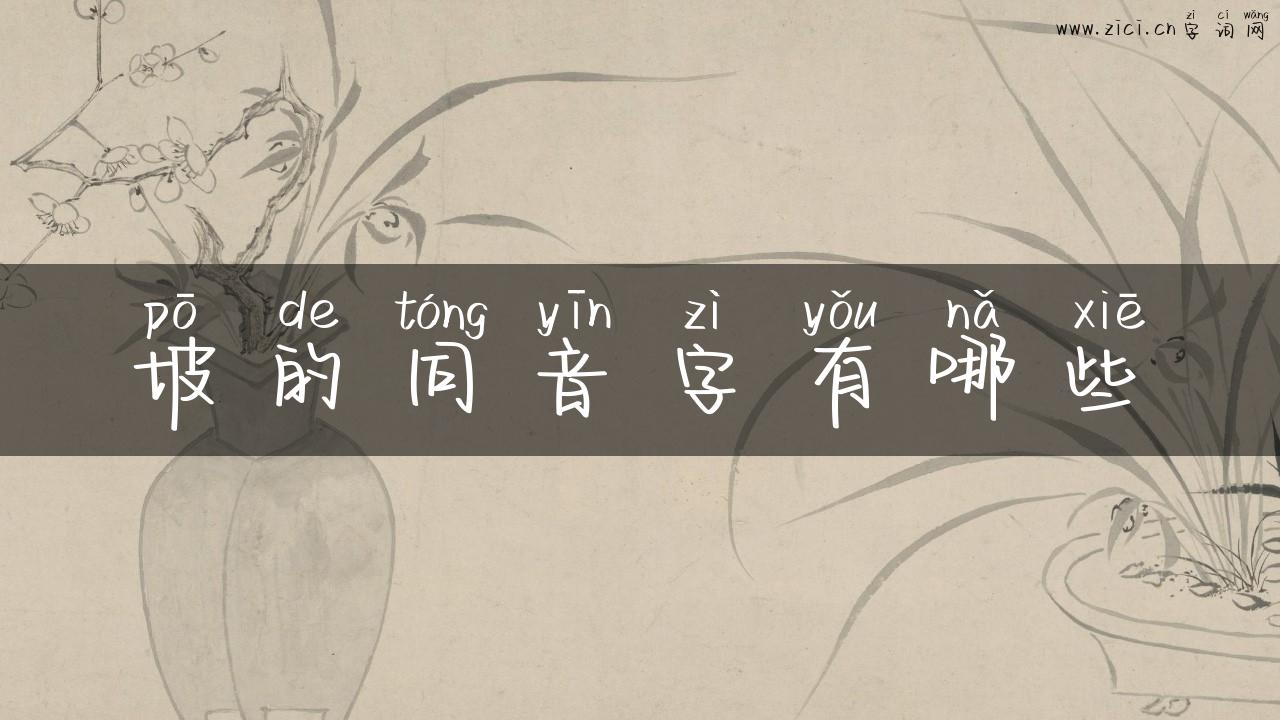 坡的同音字有哪些