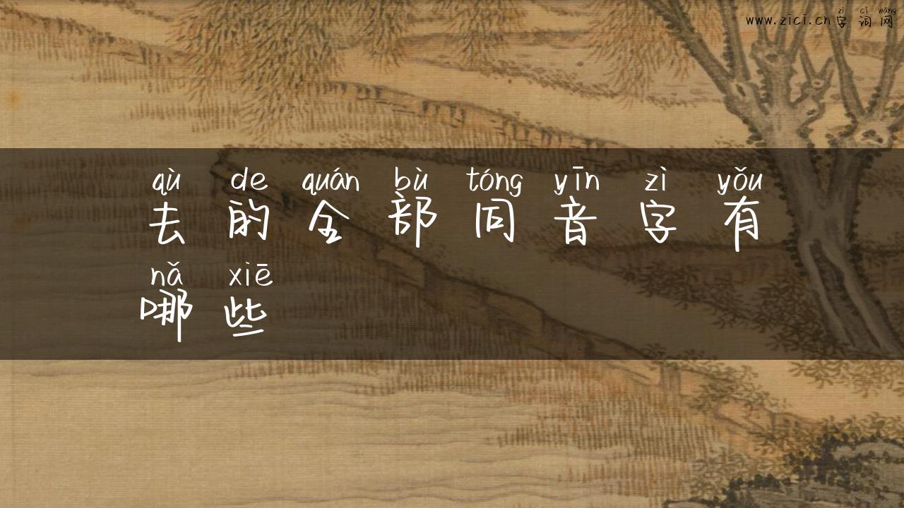 去的全部同音字有哪些