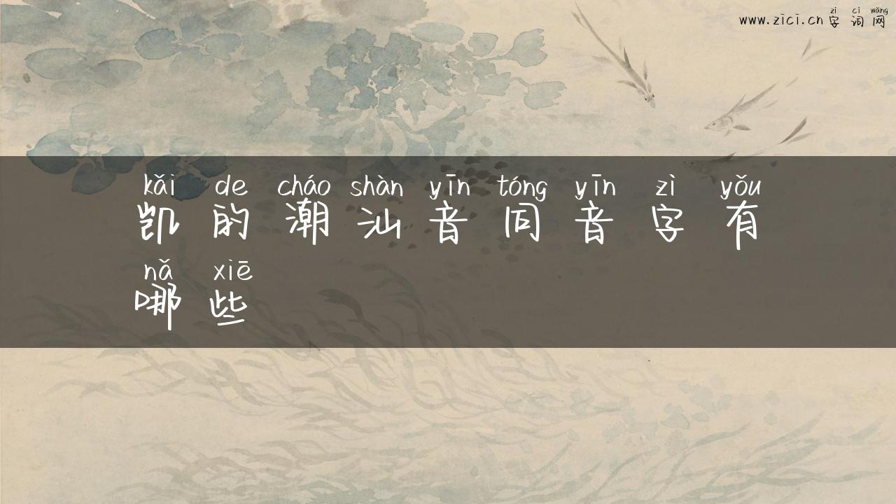 凯的潮汕音同音字有哪些
