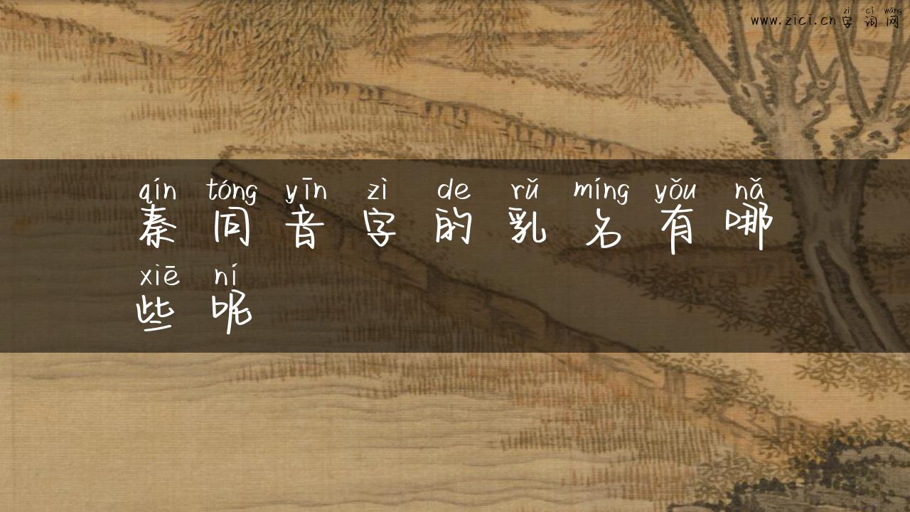 秦同音字的乳名有哪些呢