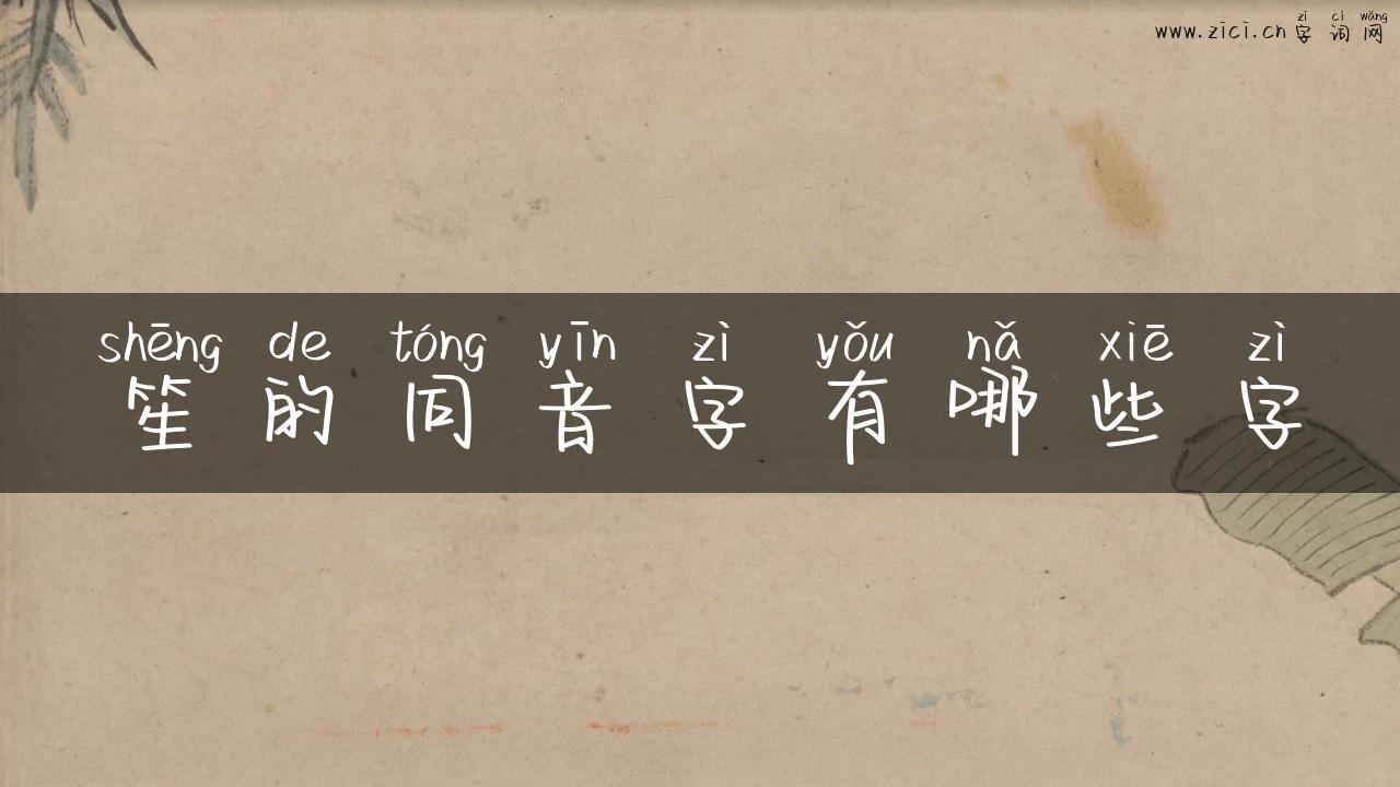 笙的同音字有哪些字