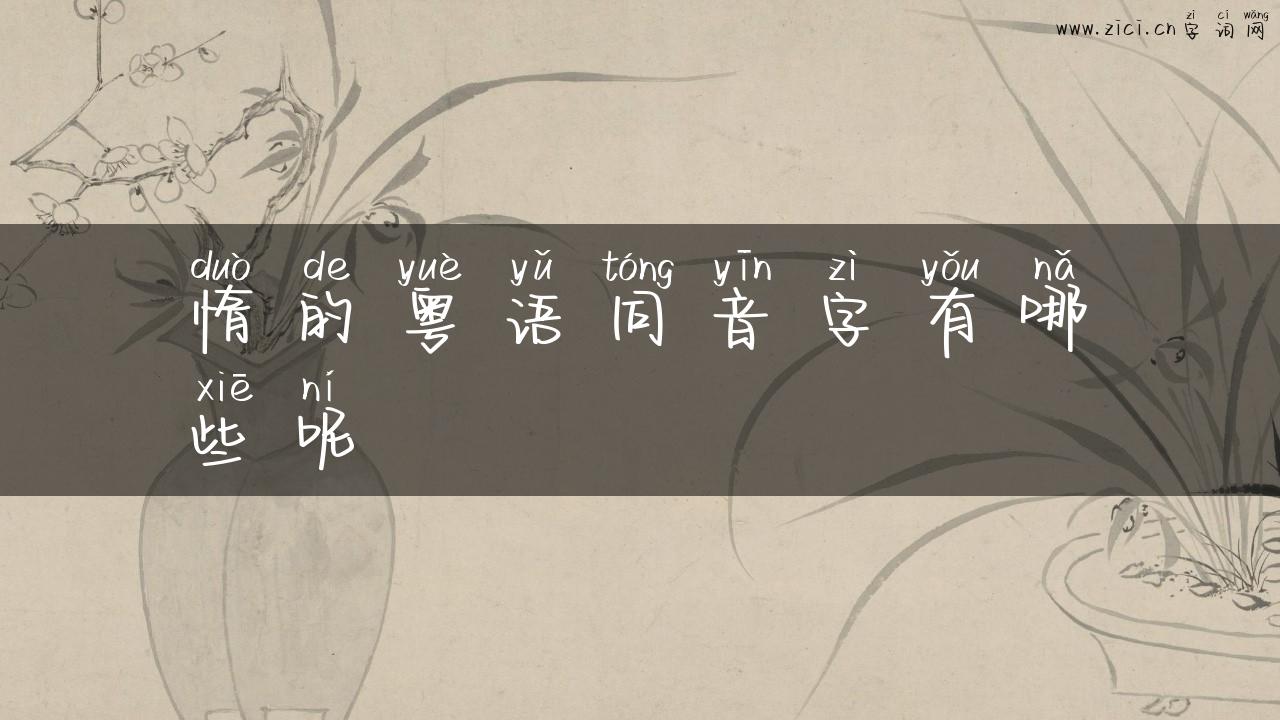 惰的粤语同音字有哪些呢
