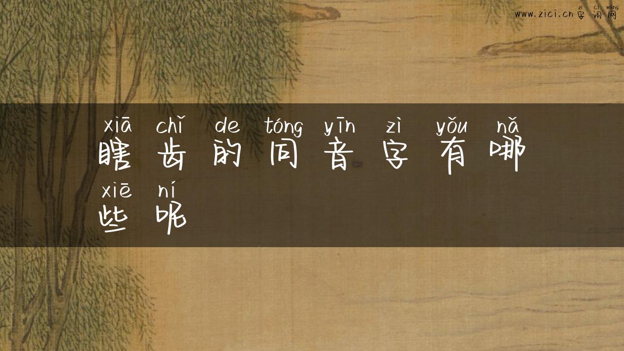瞎齿的同音字有哪些呢