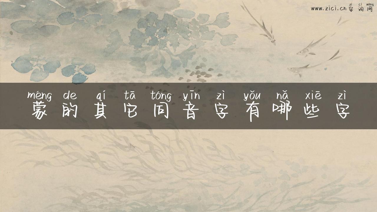 蒙的其它同音字有哪些字