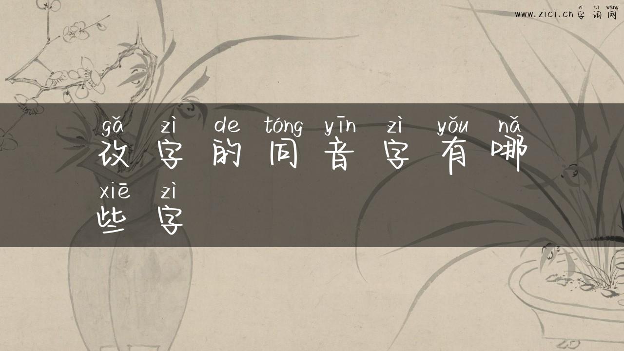 改字的同音字有哪些字
