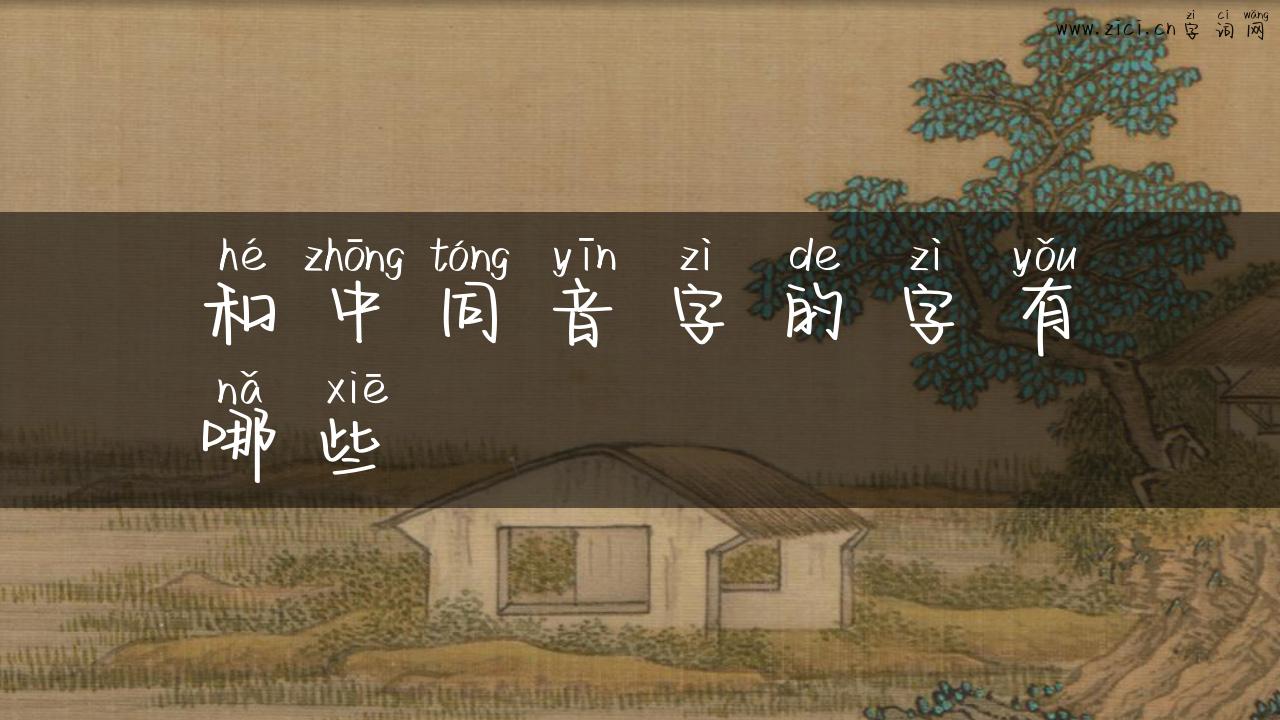 和中同音字的字有哪些