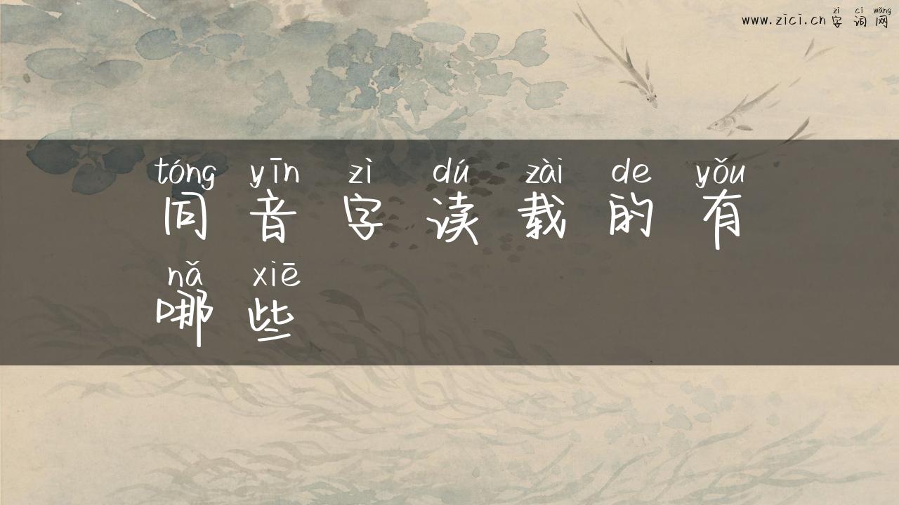 同音字读载的有哪些