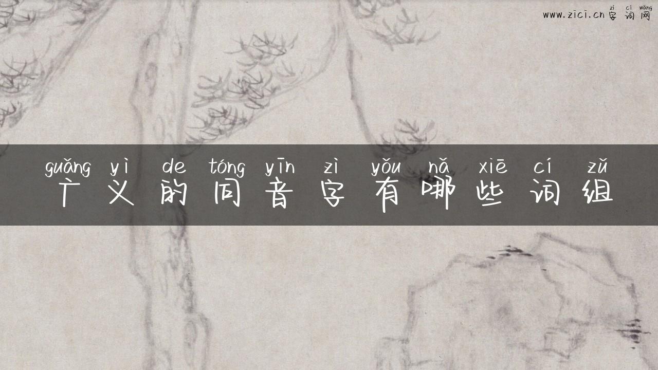 广义的同音字有哪些词组
