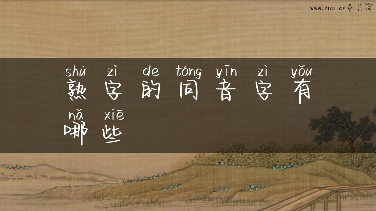 熟字的同音字有哪些