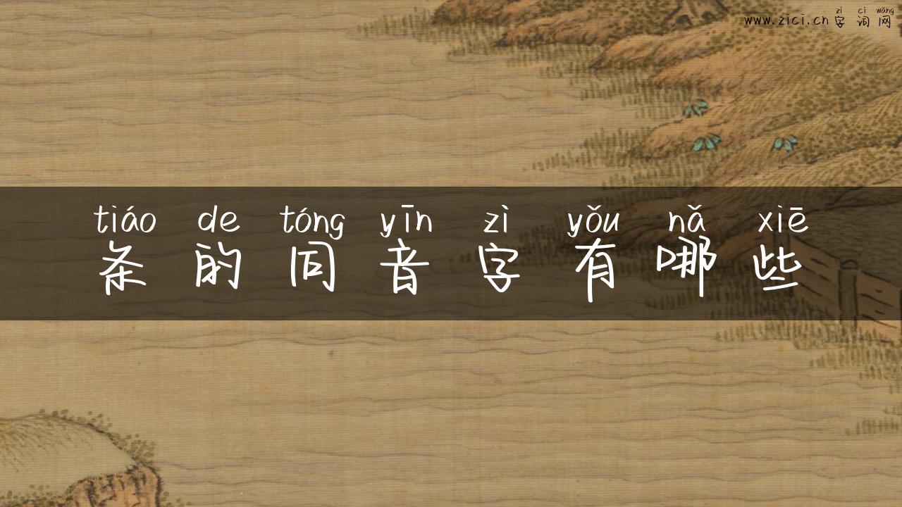 条的同音字有哪些