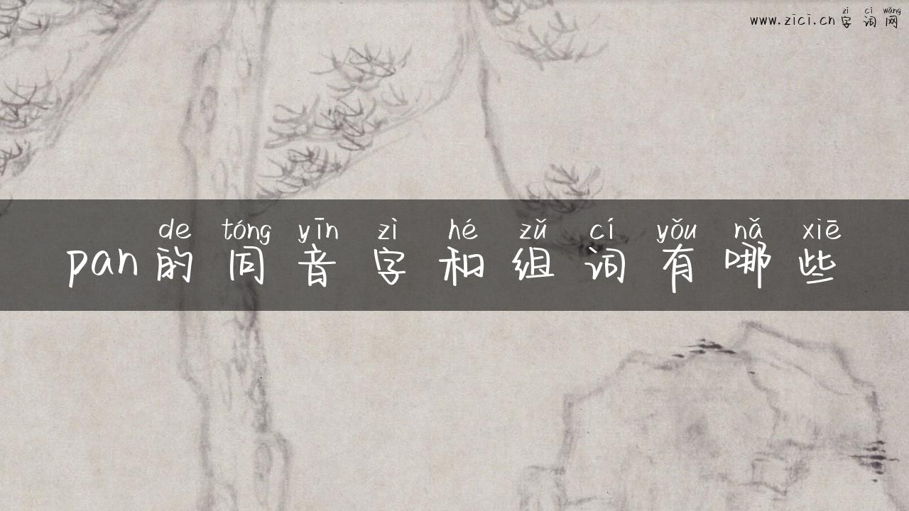 pan的同音字和组词有哪些