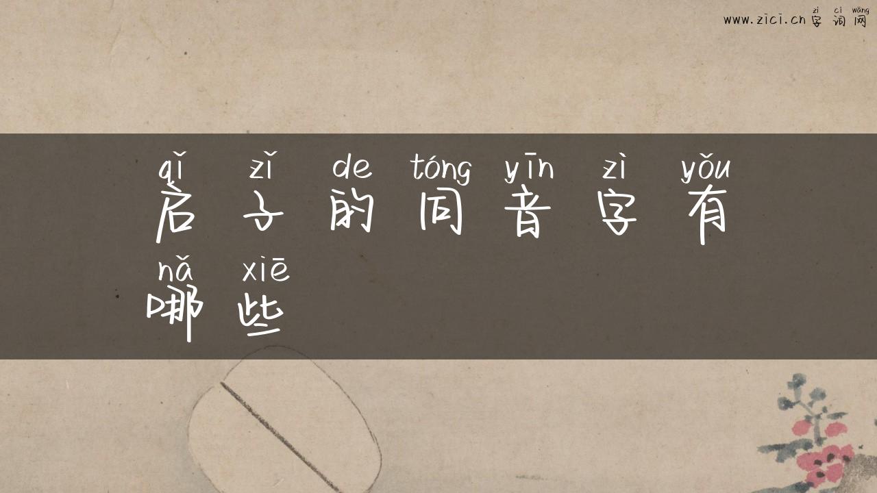 启子的同音字有哪些