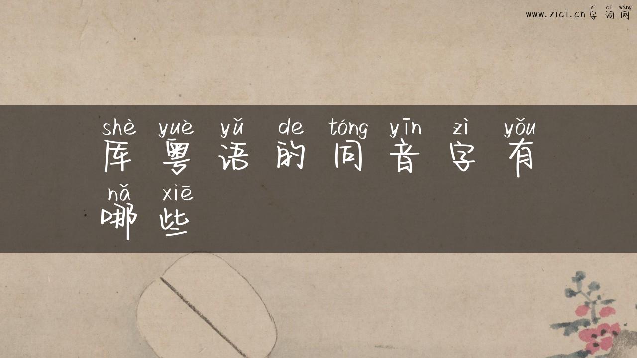 厍粤语的同音字有哪些