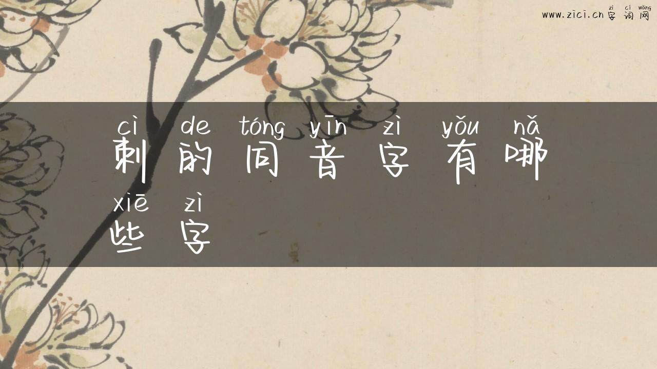 刺的同音字有哪些字