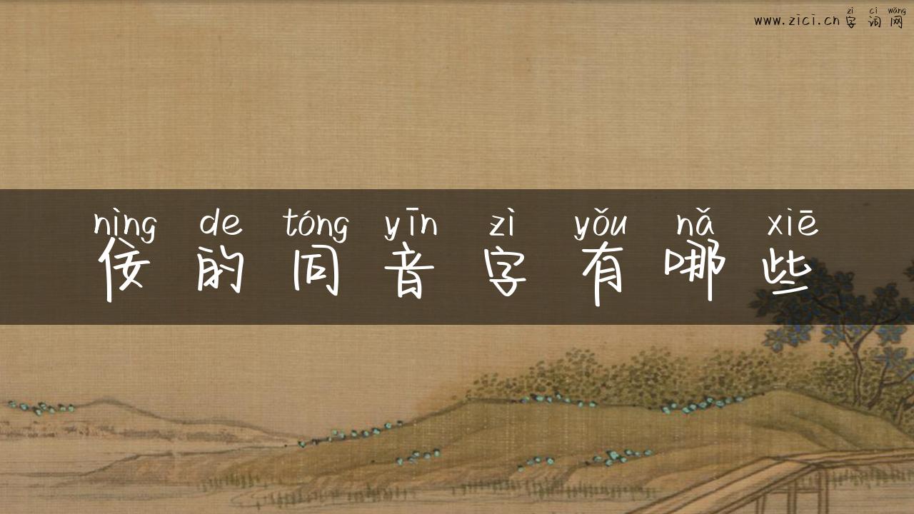 佞的同音字有哪些