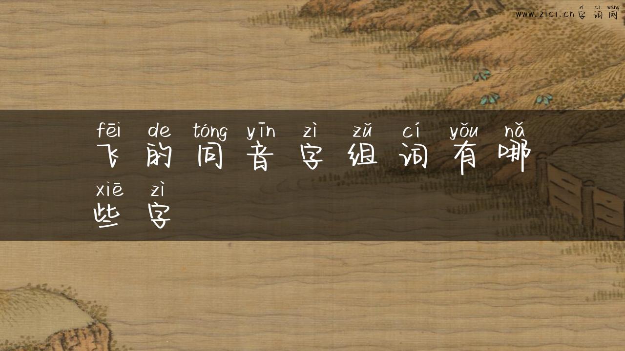 飞的同音字组词有哪些字
